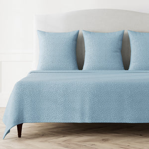 Bubble Matelasse Coverlet Set - Blue