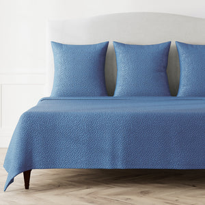 Bubble Matelasse Coverlet Set - Navy