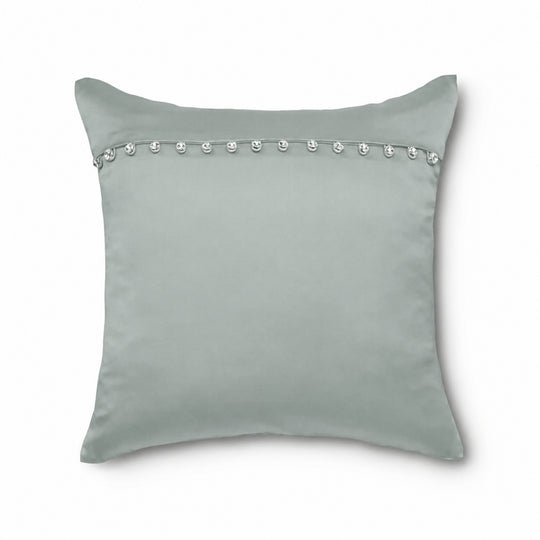 Charmeuse Pillow with Crystal Buttons in Frost- PWCH1616CB-FRO