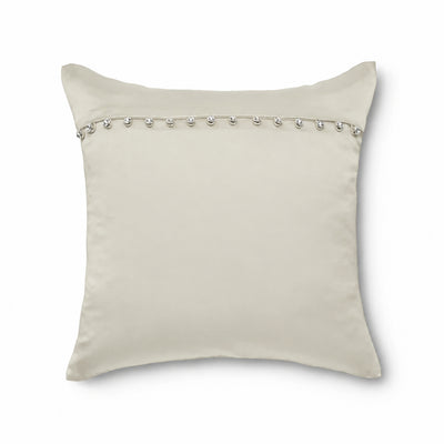 Charmeuse Pillow with Crystal Buttons in ivory - PWCH1616CB-IVO