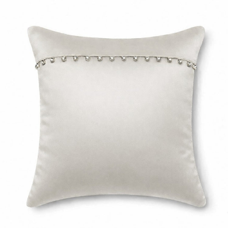 Charmeuse Pillow with Crystal Buttons in Silver - PWCH1616CB-SIL