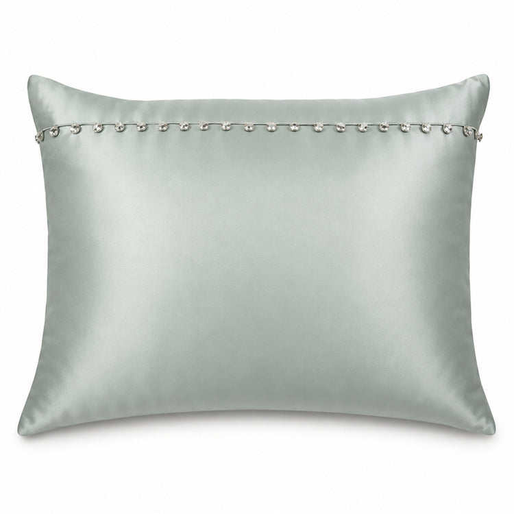 Charmeuse Sham with Tiny Crystals in Frost - SHCHSCB-FRO