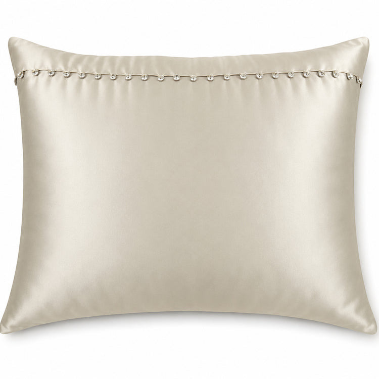 Charmeuse Sham with Tiny Crystals in Ivory - SHCHSCB-IVO