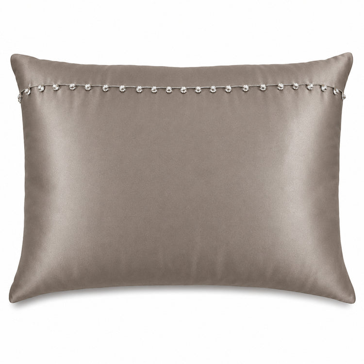 Charmeuse Sham with Tiny Crystals in Metal - SHCHSCB-MET