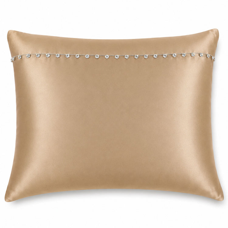 Charmeuse Sham with Tiny Crystals in Sand - SHCHSCB-SAN