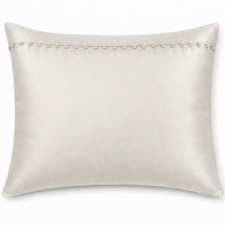 Charmeuse Sham with Tiny Crystals in Silver - SHCHSCB-SIL