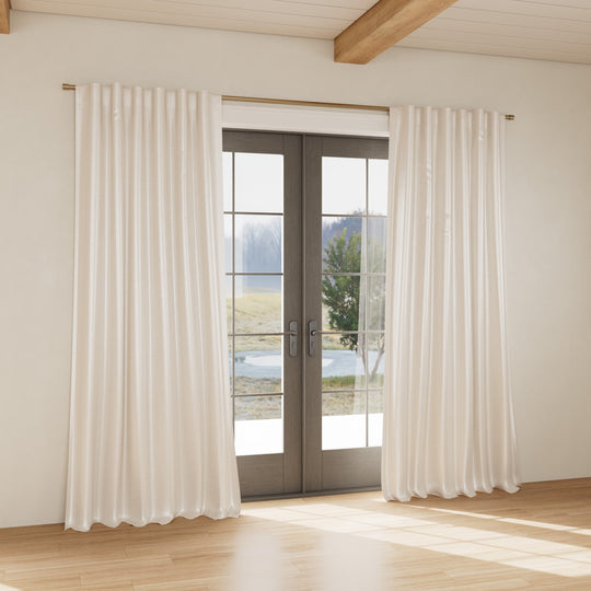 Custom curtain in Chino Pearl