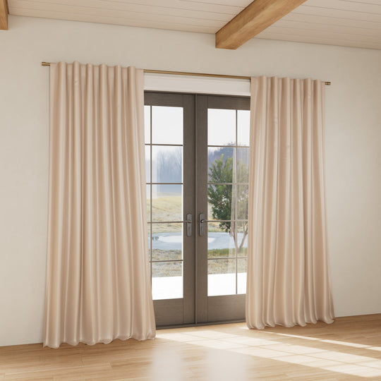 Custom curtain in Hammered Champagne