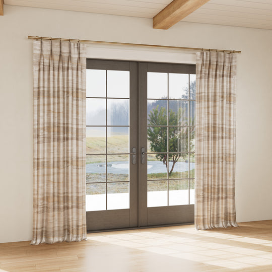 Custom curtain in Horizon Gold/Silver