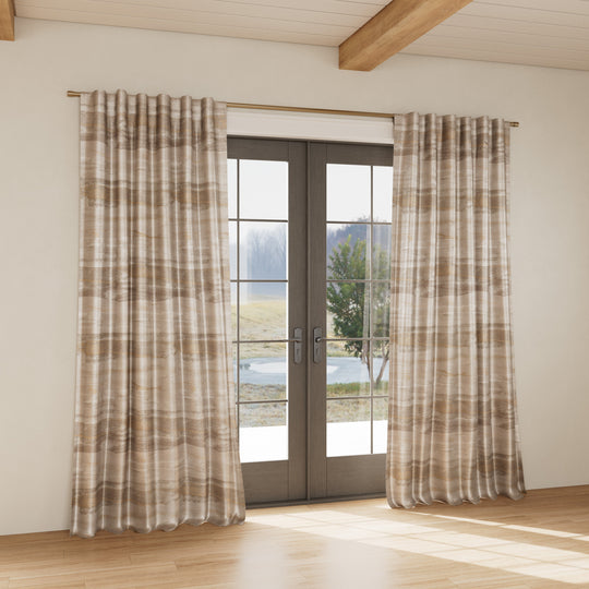Custom curtain in Horizon Gold/Silver