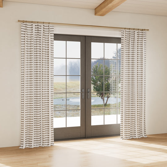 Custom curtain in Latera White/Charcoal
