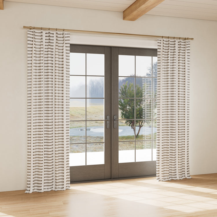 Custom curtain in Latera White/Charcoal