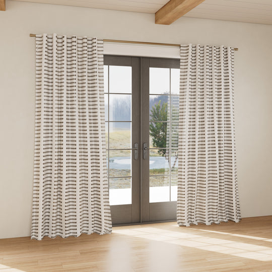 Custom curtain in Latera White/Charcoal