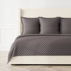 Double Diamond Coverlet Set - Charcoal