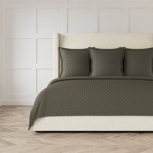 Double Diamond Coverlet Set - Charcoal