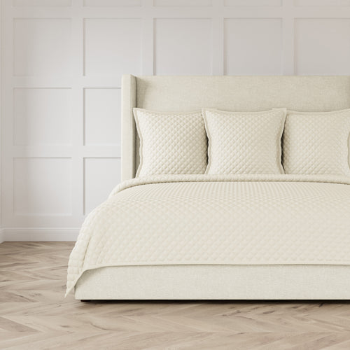 Double Diamond Coverlet Set - Ivory