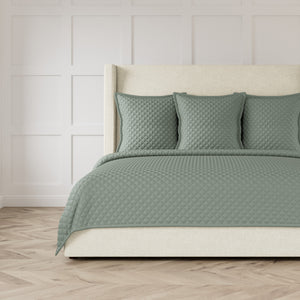 Double Diamond Coverlet Set - Seablue