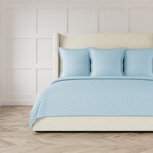 Double Diamond Coverlet Set - Sky Blue