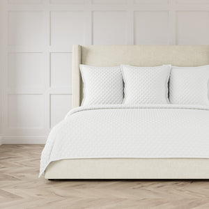 Double Diamond Coverlet Set - White