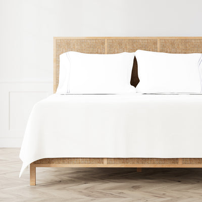 Hem Stripe Sheet Set in White/Navy - YSETSSCSCK-WHI-NAV YSETSSCSK-WHI-NAV YSETSSCSQ-WHI-NAV