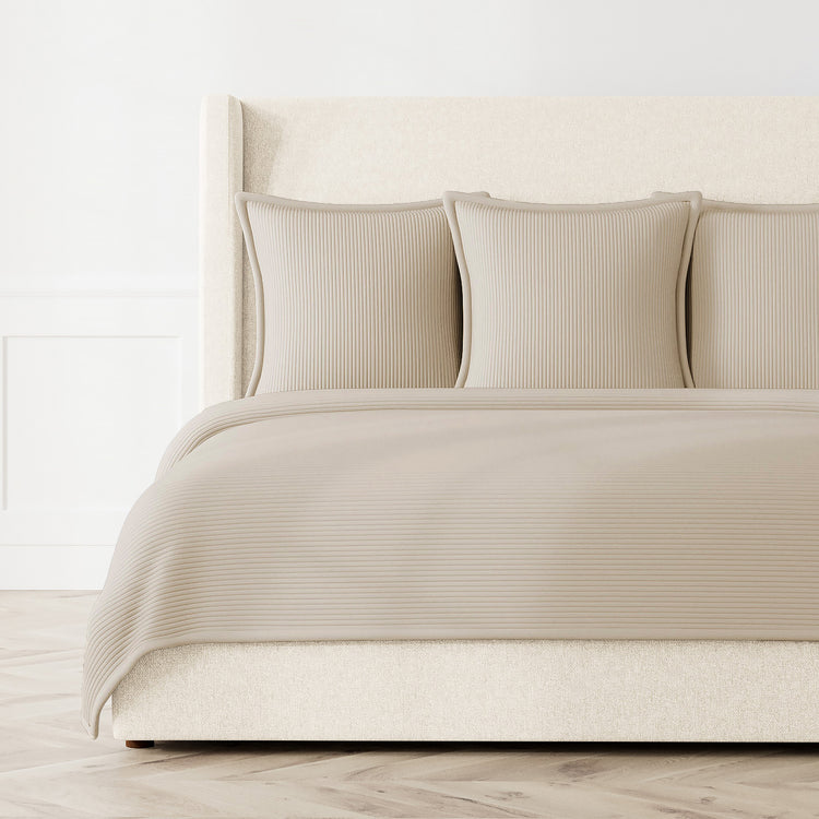 Linea Coverlet Set - Taupe