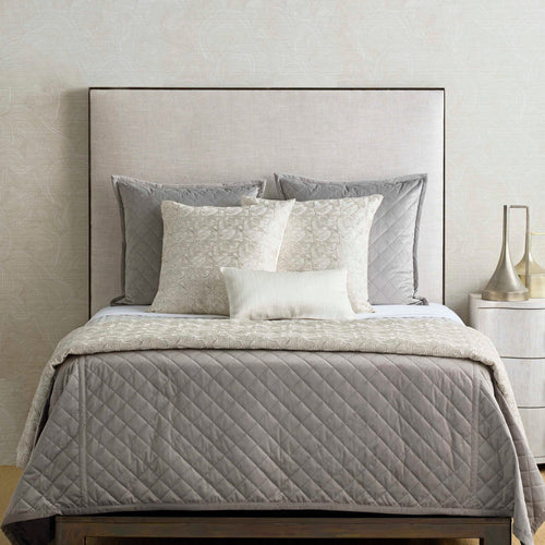 Velvet Coverlet Set - Grey