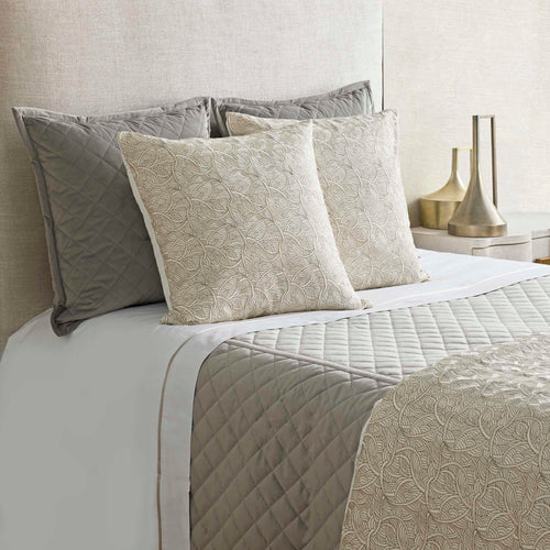 Velvet Coverlet Set - Grey