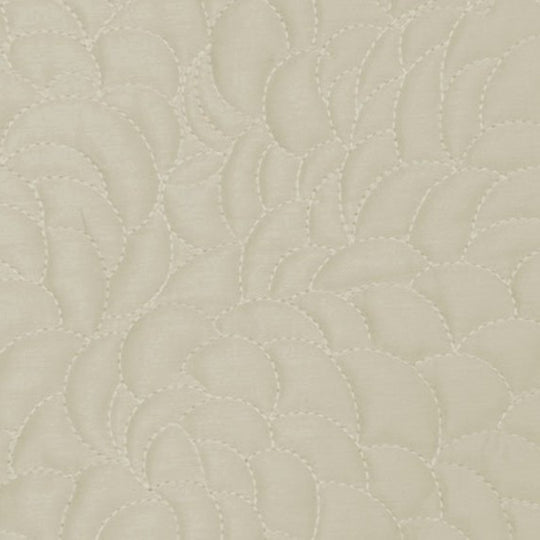 Swatch of the Shells Coverlet Set in Pumice from the Judith Leiber Couture by Ann Gish collection, showing the scalloped quilted pattern and texture. - YSETCOSHK-PUM YSETCOSHQ-PUM