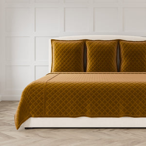 Velvet Coverlet Set - Amber