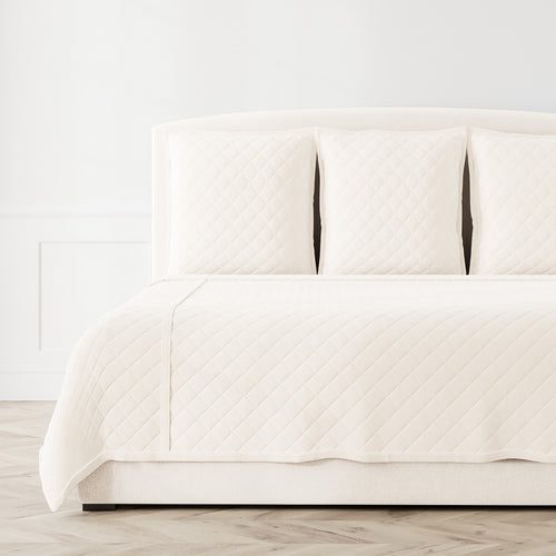 Velvet Coverlet Set - Ivory