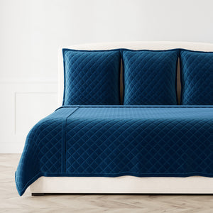 Velvet Coverlet Set - Navy