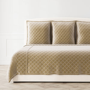 Velvet Coverlet Set - Taupe