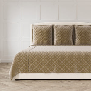 Velvet Coverlet Set - Taupe