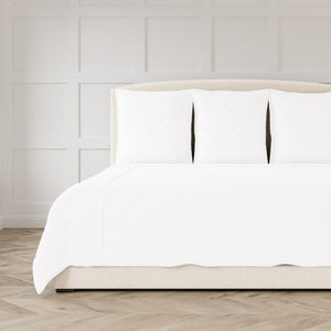 Velvet Coverlet Set - White