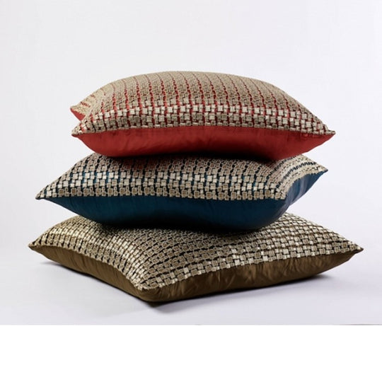 Metallic Mosaic Pillows In Gold