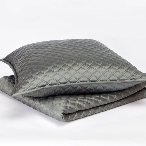 Double Diamond Coverlet Set - Charcoal