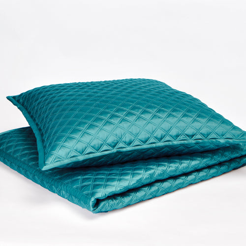 Double Diamond Coverlet Set - Teal