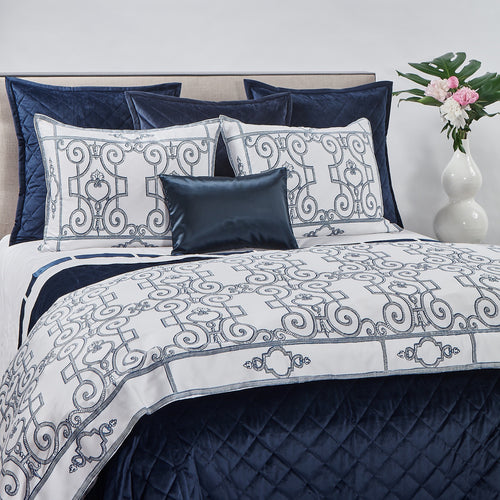 Velvet Coverlet Set - Navy