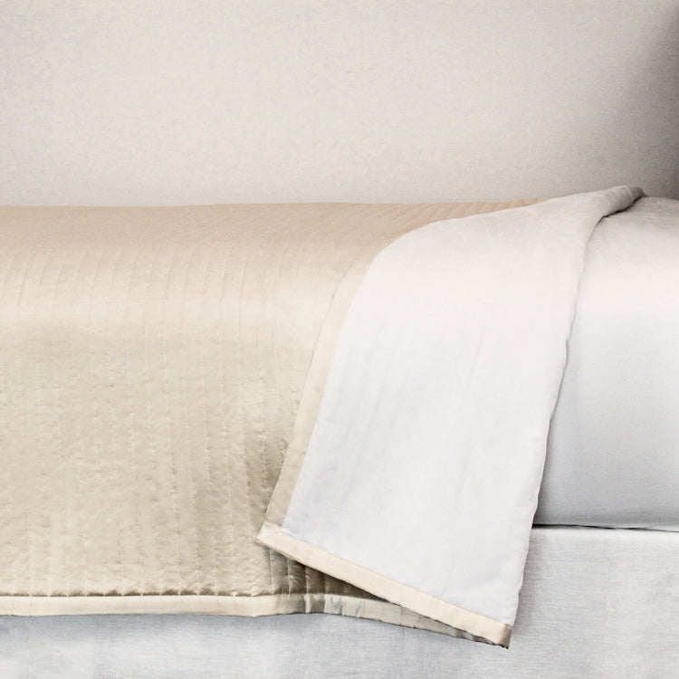 Product with title Charmeuse Channel Quilt Coverlet - CONQK-PUM CONQQ-PUM