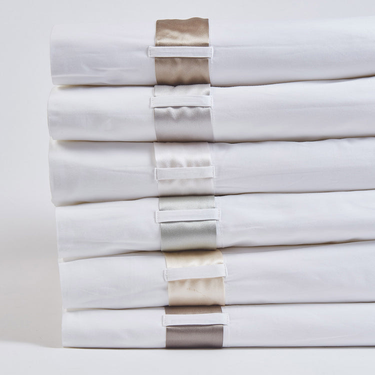 Cotton Sheet Set With Silk Bands