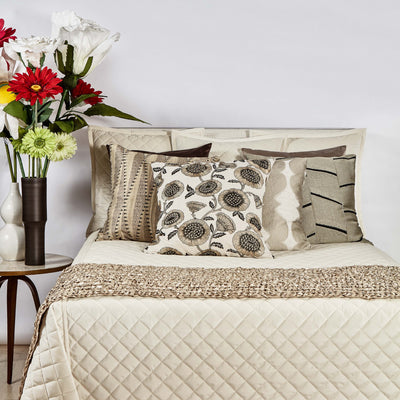 Product with title Velvet-Coverlet-Set in Ivory - YSETCOQVK-IVO YSETCOQVQ-IVO